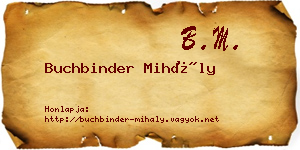 Buchbinder Mihály névjegykártya